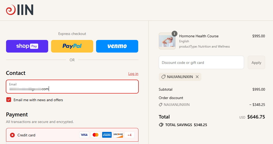 Hormone Health Course – get 35% off using IIN discount code